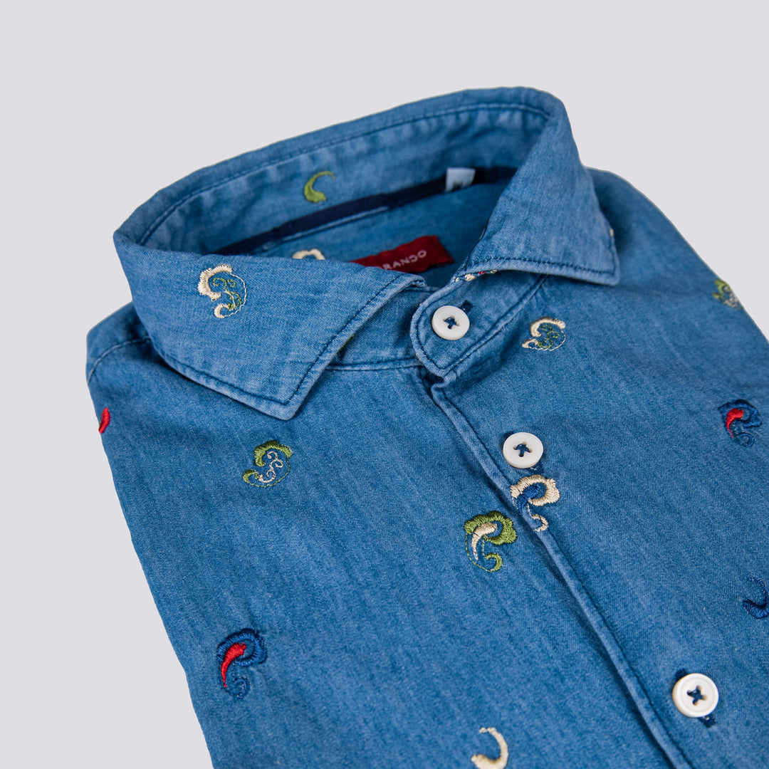 Camicia in denim con ricami