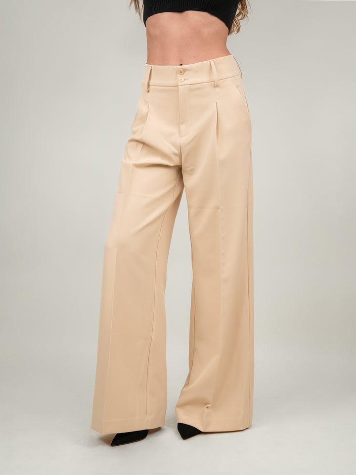 PANTALONE A PALAZZO BEIGE