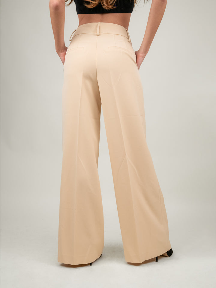 PANTALONE A PALAZZO BEIGE