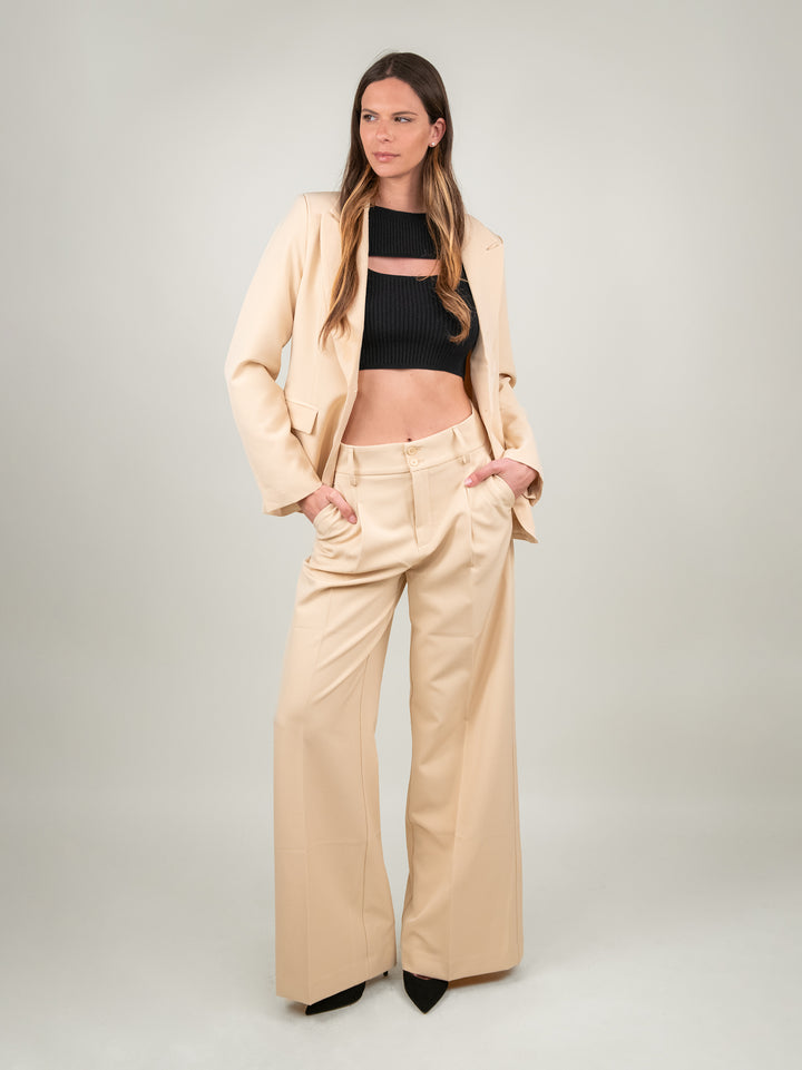 PANTALONE A PALAZZO BEIGE