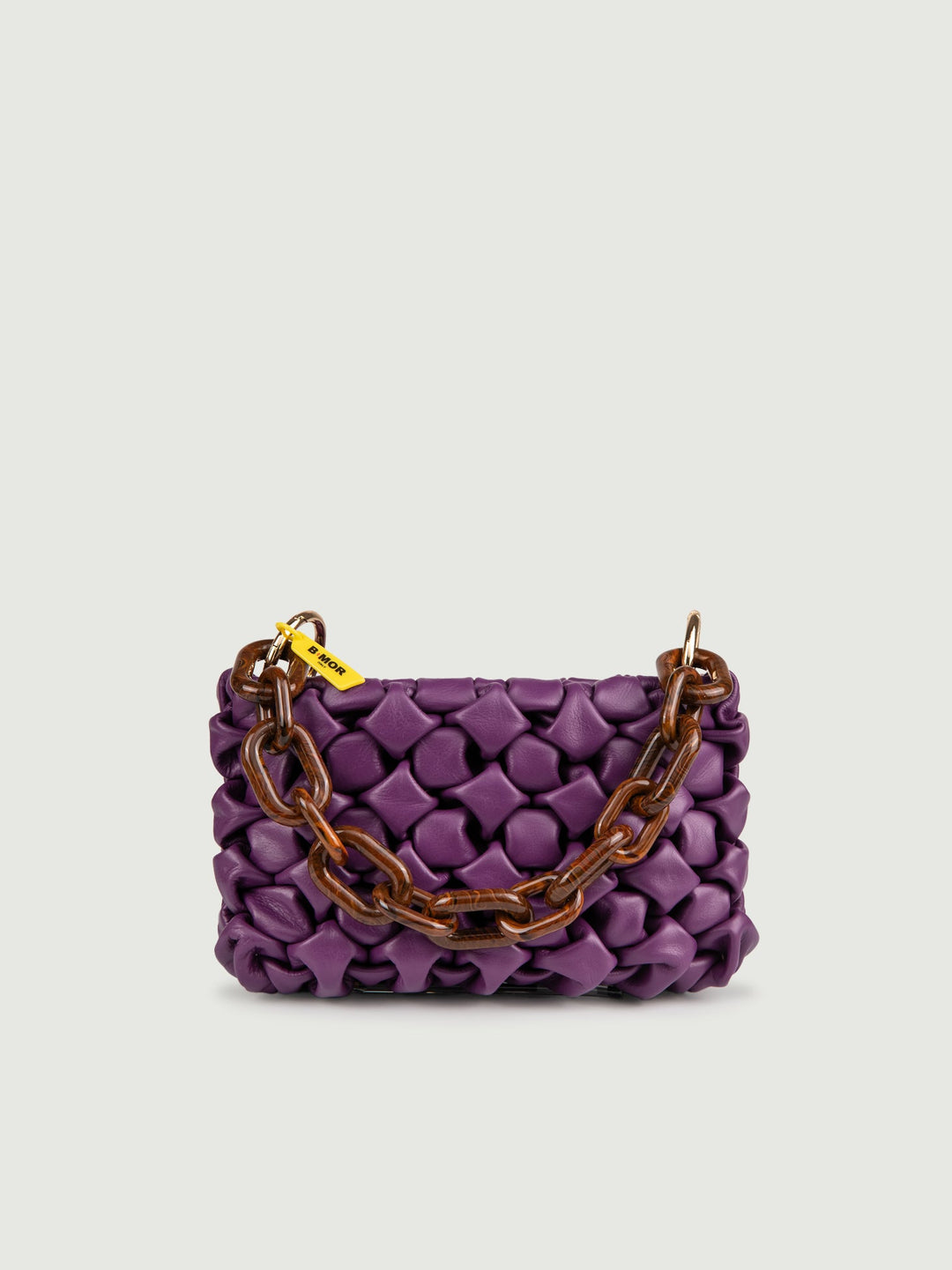 BORSA IN PELLE INTRECCIATA VIOLA "CURLY" - BORSA A MANO - Andrea Morando Boutique - 