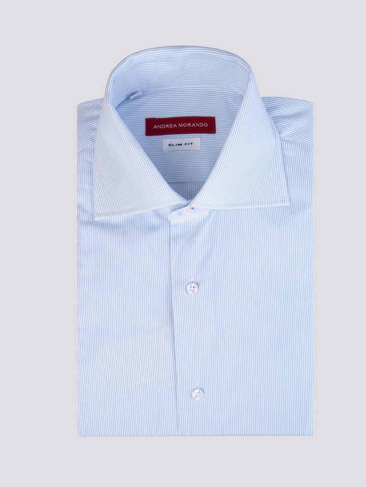 CAMICIA SLIM FIT IN COTONE CON COLLO FRANCESE - CAMICIA UOMO - Andrea Morando Boutique - 