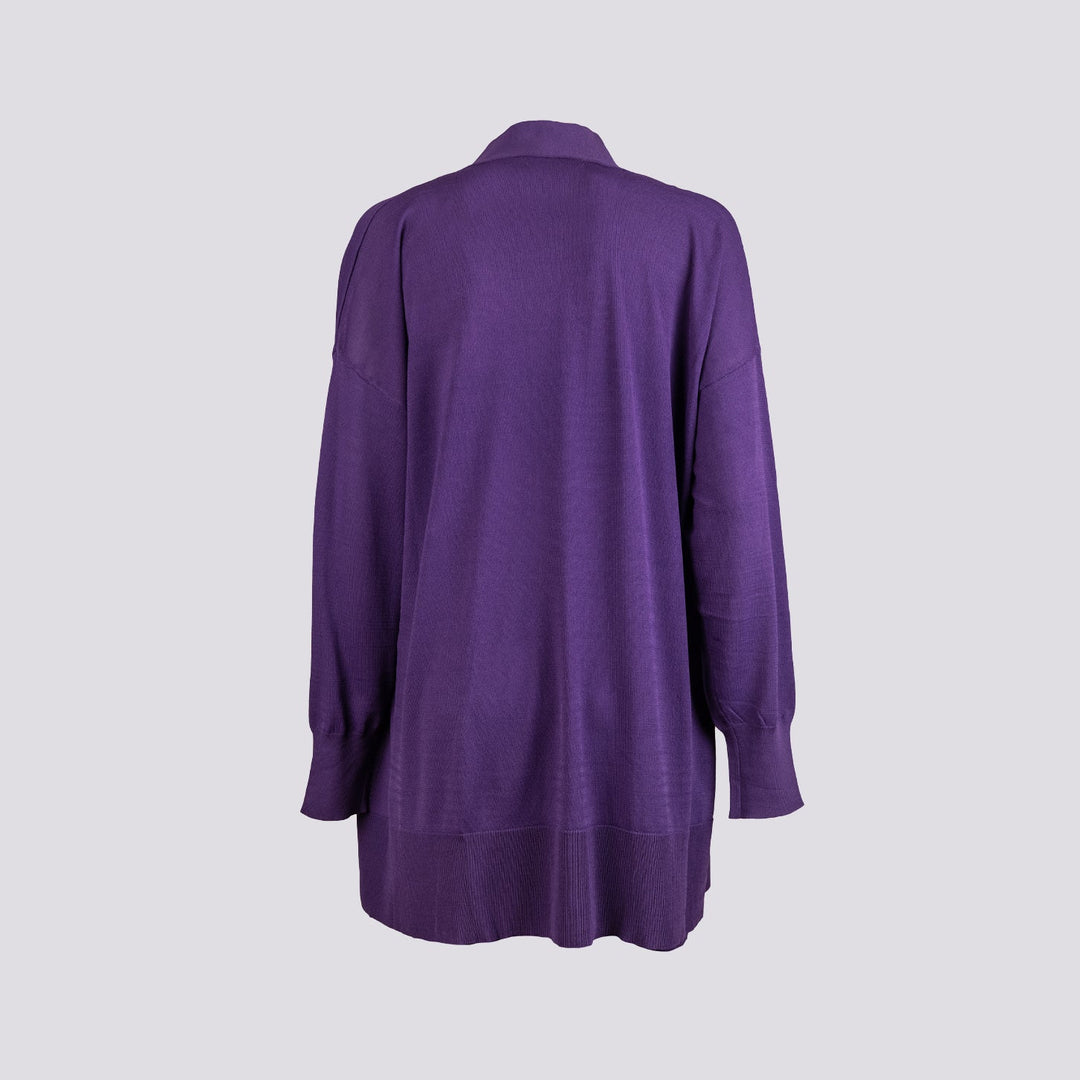 Cardigan lungo viola - MAGLIERIA DONNA - Andrea Morando Boutique - 