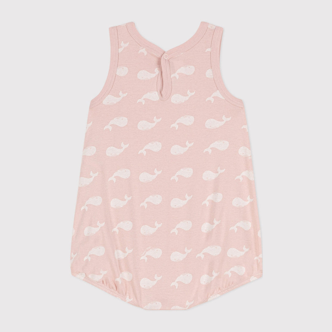 Tuta corta bebè in cotone con balene rosa - TUTINA - Andrea Morando Boutique - 3666576135118